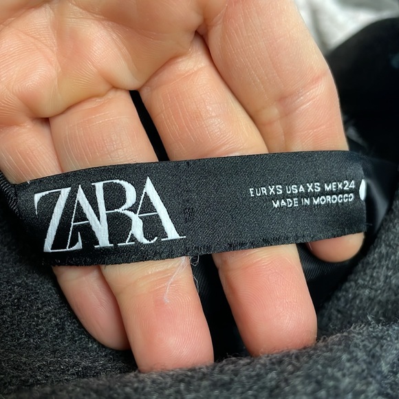 Zara wool bomber style cropped toggle coat - Picture 10 of 12